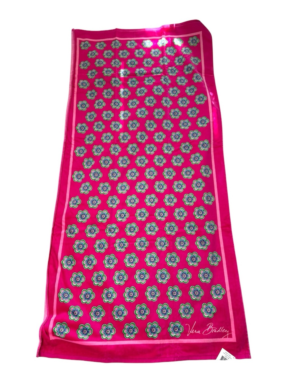 NWT Vera Bradley Pink Swirls Flowers Beach Towel New Retired Pattern